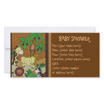 Baby Jungle 10 Baby Shower Photo Card Template