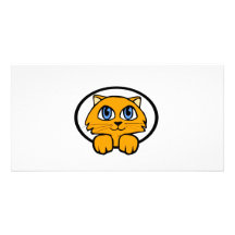 Baby Kitten Cartoon Custom Photo Card