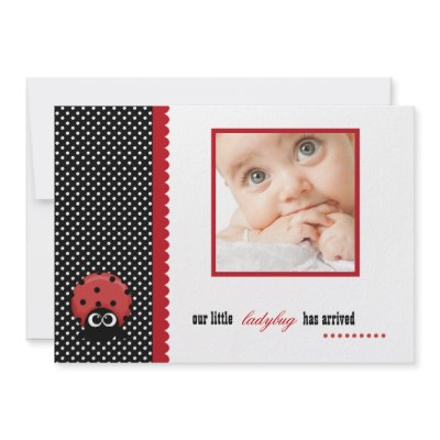 Baby Ladybug Photo Birth Announcement by PixiePrints