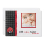Baby Ladybug Photo Birth Announcement invitations