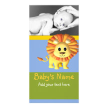 Baby Lion Announcement Custom Photo Card