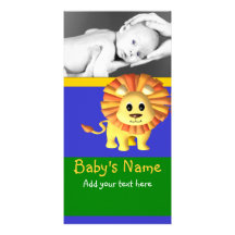 Baby Lion Announcement Photo Card