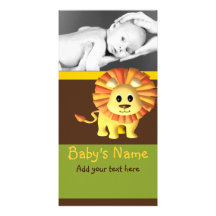 Baby Lion Announcement Photo Greeting Card