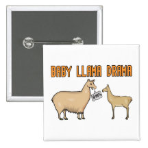 Baby Llama Drama Pinback Button