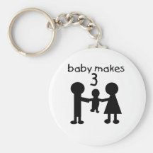 Baby Makes 3 Keychain
