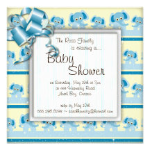 Baby Mommy Elephant Wild Animal Baby Shower Invite