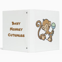 Baby Monkey Cuteness 3 Ring Binder