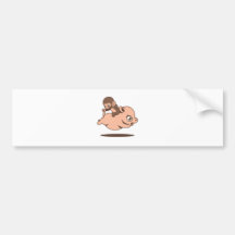 Baby Monkey (Going Backwards on a Pig) Bumper Sticker