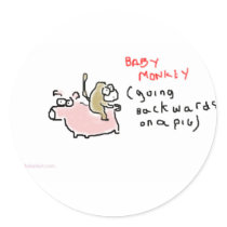 Baby Monkey (riding backwards on a pig)