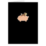 Baby Monkey Riding on a Pig Greeting Cards