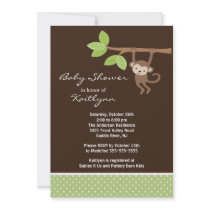 Baby Monkey Safari Baby Shower Invitation