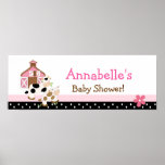Baby Moo Cow Pink Baby Shower Banner Print