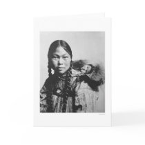 Baby On Eskimo Mom's Back 1906 Greeting Card