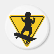 Baby on (Skate) Board Fridge Magnet