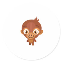 Baby Orangutan - My Conservation Park Round Sticker