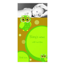 Baby Owl Announcement Photo Cards