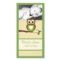 Baby Owl Announcment Photo Card