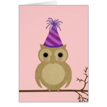 Baby Owl Birthday Card