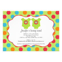 Baby Owl Clothes Twins Baby Shower Invitation