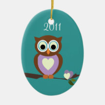 Baby Owl/ Photo Christmas Tree Ornaments