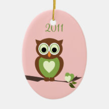 Baby Owl/ Photo Christmas Tree Ornaments