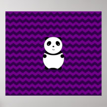 Baby panda purple chevrons poster