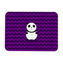Baby panda purple chevrons rectangle magnet