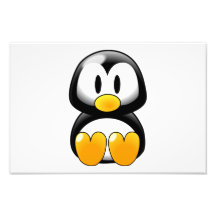 Baby penguin cartoon photo print