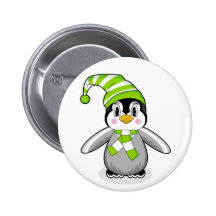 Baby Penguin Christmas Button