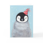Baby Penguin Wearing a Party Hat Art Card