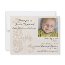Baby Photo Baptism Invitation