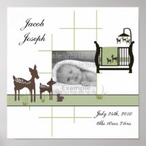 Baby Photo Wall Poster with Deer
