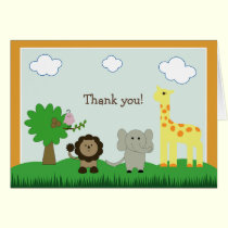 Baby Photo Zoo Animal Thank You Card (orange) cards