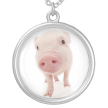 Baby Pig Piglet Necklace