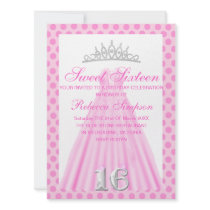Baby Pink Dress Sweet Sixteen Birthday Invite