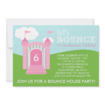 Baby Pink Let's Bounce Bounce House Birthday Party