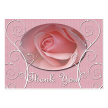 Baby pink Rose Thank you Business Card