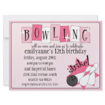 Baby Pink Totally Retro Bowling Birthday Party