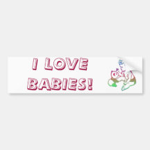 Baby playing with stuffed Panda Bear Bumper Sticker