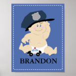 Baby POLICE OFFICER Nursery Room Art Print Gift