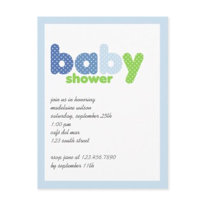 Baby Polka Blue & Green • Baby Shower Invitation by CSKidsOccasions