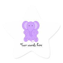 Baby purple elephant star sticker