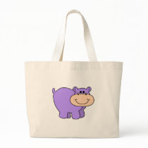 baby purple hippo canvas bag