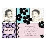 Baby Quilt and Flowers Custom Announcement