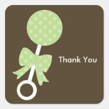 Baby Rattle Shower Envelope Seals Sticker