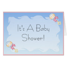 Baby Rattle Shower Invitation Greeting Card