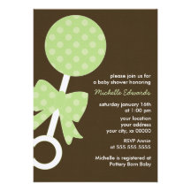 Baby Rattle Shower Invitations