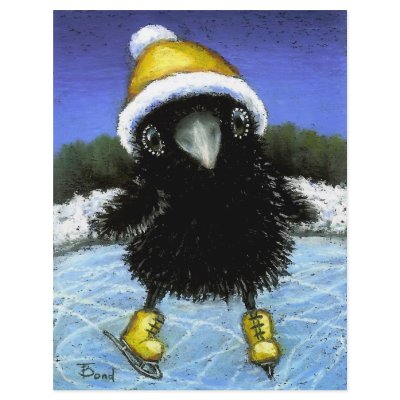 Baby raven ice skating flyer design by tanyabond