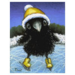 Baby raven ice skating flyer design