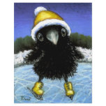 Baby raven ice skating letterhead